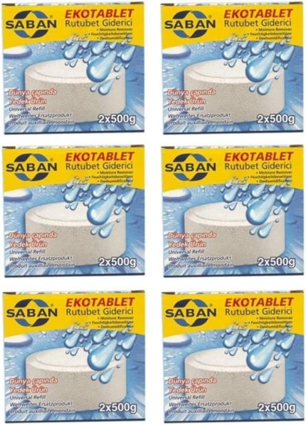 Nem Alıcı Rutubet Giderici Yedek Tablet 6'lı 2 x 500 gram Natural