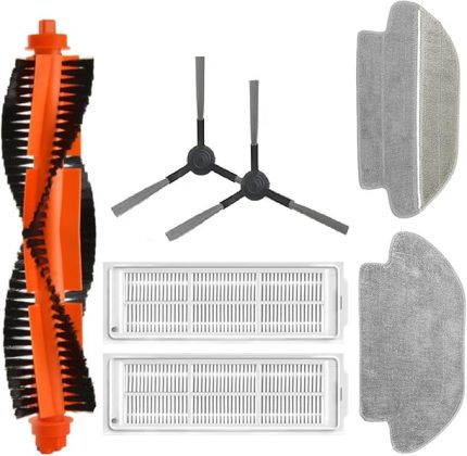 Mop Pro-Vacuum Mop P Stytj02ym Model Uyumlu Hepa Filtre,Fırça,Mop Paspas Yedek Parça Yenileme Seti-Siyah 7 Parça