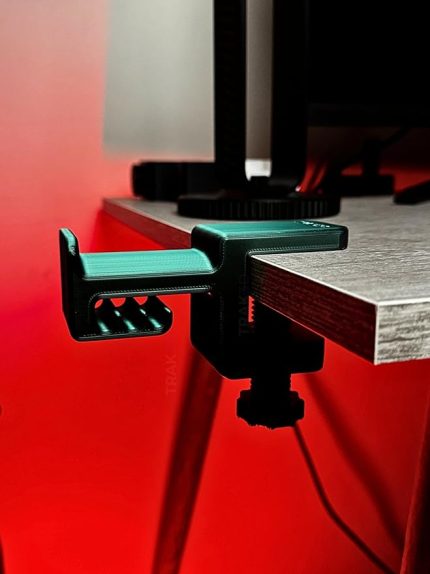 Siyah-Yeşil Asılabilir Kulaklık Standı | 3D Premium Tasarım | Gamer Masa Kenarı Aksesuarı | Greenstorm Limited Edition