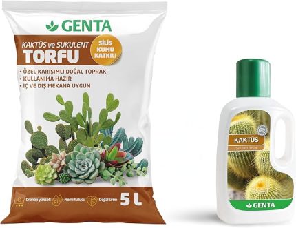 Kaktüs Bakım Paketi - Kaktüs Toprağı - Kaktüs Besini