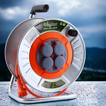 Seyyar Kablo Kapaklı 4 Prizli Metal Uzatma Kablosu 3x2.5 mm CCA Kablo 50 Metre