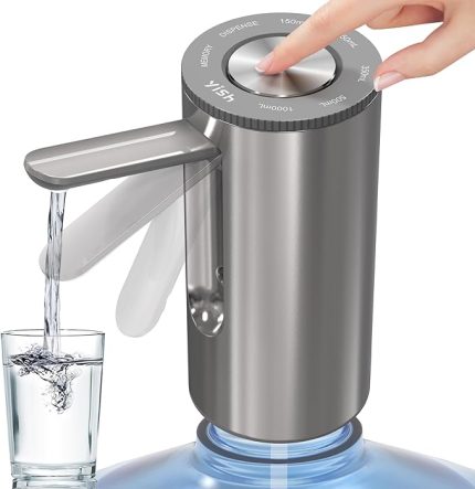 Su şişesi pompası, 5 galon: Su sebili, pompa, taşınabilir, katlanabilir su çıkışı, USB şarjı destekler, otomatik su sebili, 2 adaptörlü, ev, mutfak, ofis, kamp için