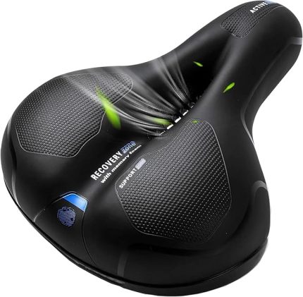 Geniş Jel Bisiklet Selesi - Yumuşak, Rahat, Nefes Alabilen, Şok Emici, Su Geçirmez Kılıflı Ergonomik Sele