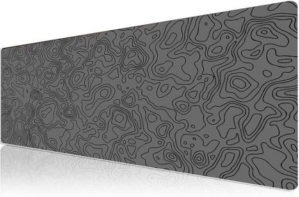 Pro - 5 Farklı Model Dikişli Kenar 120x60 cm Oyuncu Gaming Mouse Pad (Dark Grey Map Lines)