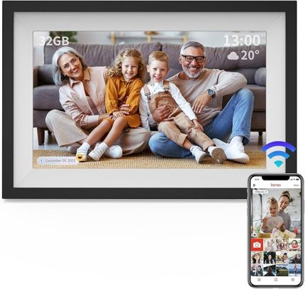 10.1 inç WiFi Dijital P Çerçeve Bulut Dijital Resim Çerçevesi 1280 * 800 TFT Ekran Kontrolü 32 GB Depolama Otomatik Döndürme Arka Stand ile APP aracılığıyla Fotoğrafları Paylaşın Mükemmel