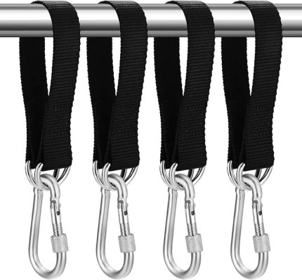 4 adet salıncak sabitleme ağaç kayış kirişi, hamak sabitleme askı kayış kiti, asma koltuk sabitleme seti, ağaç salıncak kemeri, salıncak için karabina ile salıncak sabitlemesi