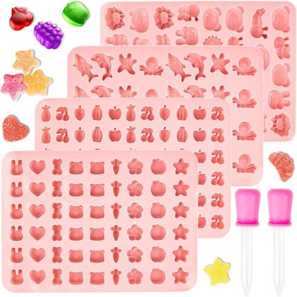 Jelibon kalıbı 4 adet silikon çikolata kalıbı silikon kalıp jöle silikon çikolata kalıbı tekrar kullanılabilir şekerleme pişirme kalıbı şekerleme, jöle, çikolata için