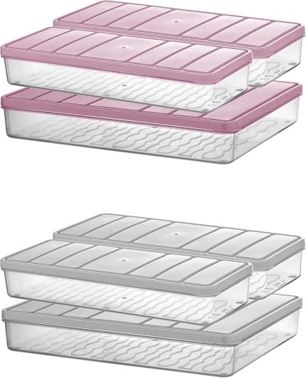 Home - Nora 3'lü 1 Büyük + 2 Küçük Boy Açık Gri Saklama Kabı