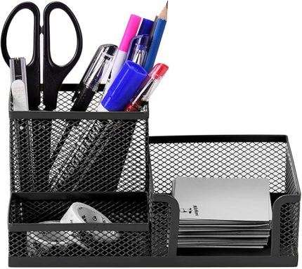 3 Depolama multi-fonksiyonel Masa Organizatör Mesh Metal Kalem Tutucu Kırtasiye Konteyner Depolama Ev Ofis için