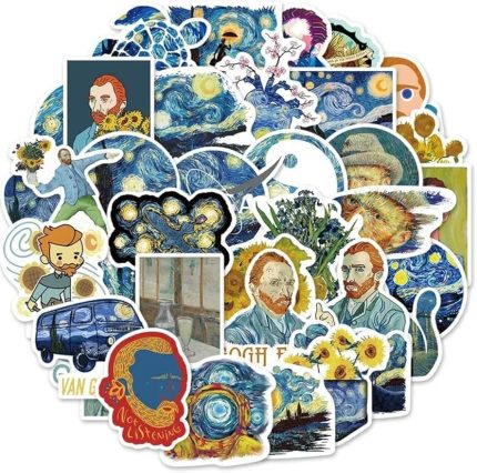 Major Selection 50'Li Van Gogh Stickers, Sticker Seti Laptop Notebook Tablet Sticker Seti, 68746854684684