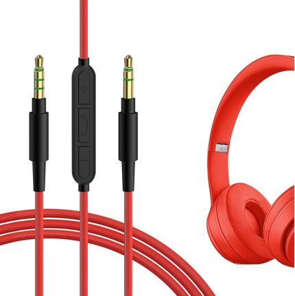 Beats Solo 4 ile Uyumlu Mikrofonlu Ses Kablosu, Studio Pro, Studio3 Kulaklık Kablosu, 1/8" (3,5 mm) ila 3,5 mm Yedek Stereo Kablo, Inline Mikrofon ve Ses Kontrolü (4 ft/1,2 m)