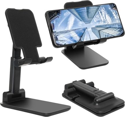 Cep Telefonu Standı, Katlanır Masaüstü Telefon Standı, Açı Yüksekliği Ayarlanabilir Cep Telefonu Tutacağı, Masa, Ofis, Tablet Standı Tüm Telefonlarla Uyumlu 10-25 cm Cep Telefonu/Tablet