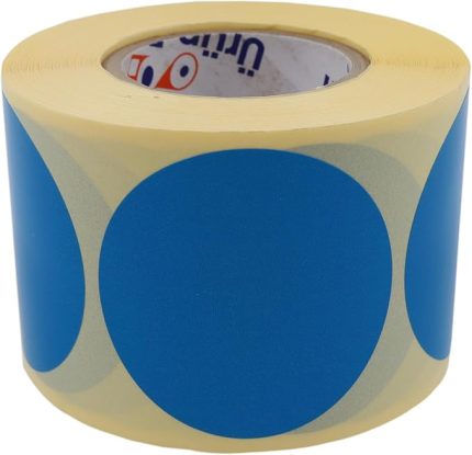 etiketler , hazır al hızlı al Kuşe Daire Renk Baskılı Çap Etiketi 50mm X 50mm Ölçülerinde Yuvarlak Çıkartma Sticker 500 Adet Kendinden Yapışkanlı Rulo Etiketi Barkod Yazıcılar ile Uyumlu 40mm Kuka Kağıt Bazlı Etiket (MAVİ)