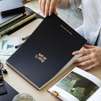 Siyah Kraft Kapak Eskiz Defteri 60 Yaprak 140 gr. Perforajlı Sketch Book