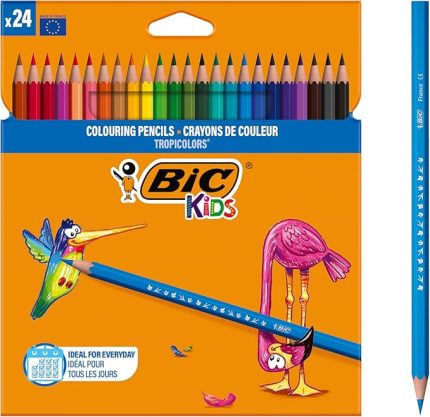 Kids Tropicolors Kuru Boya Kalemi 24 Renk, Kıymık Oluşturmaz, Ağaç Kesilmeden Üretilmiştir, Çiğnemeye Dayanıklı