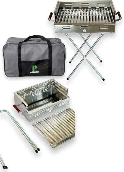 Paslanmaz Çelikten Katlanır Ayaklı Ve 3 Kademeli Mangal Çantalı