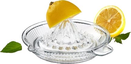 Cam Limon Sıkacağı | Portakal ve Narenciye Sıkacağı | Manuel, Şeffaf Cam, Kolay Temizlenir | Kulplu Taze Meyve Suyu Sıkacağı