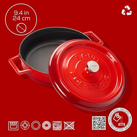 döküm Çok Amaçlı Tencere Yuvarlak, 24 cm - Görsel 4