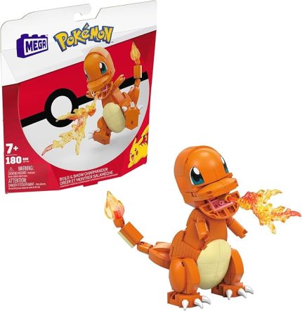 Pokemon 185 adet blok ve parçasıyla eklemleri bükülebilen Yap ve Sergile Charmander oyuncak yapı seti (10 cm), 7 yaş ve üzeri çocuklar için, GKY96