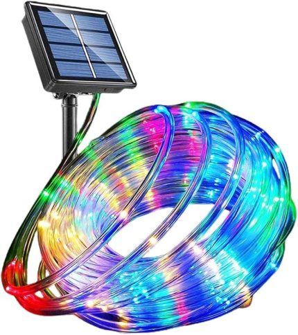 enerjili ışık zinciri, 40 Ft 100 LED, renk değiştiren güneş enerjili peri ışıkları, dış mekan, su geçirmez, güneş enerjili ip festival ışıkları, veranda, bahçe, düğün partisi için