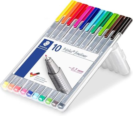 334 SB10 Üçlü Fineliner kalem, çeşitli renklerde