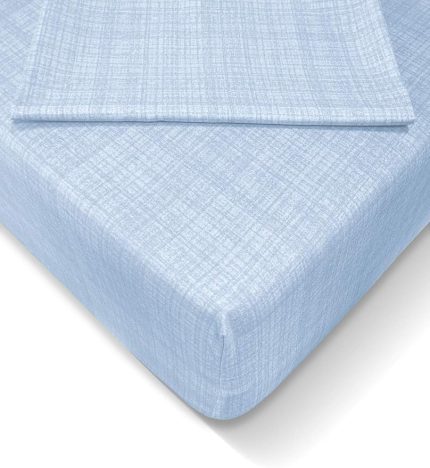 Turca Ranforce 160x200 cm Lastikli Çarşaf Seti Açık Mavi AT7617