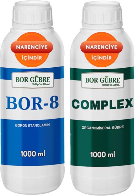 İçin (Complex-1Lt ve Bor-8 1Lt) Organik Sıvı Gübre-Meyve Sayısı, Kalite ve Verim Artar.
