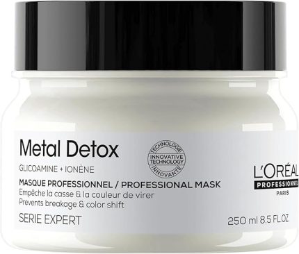 Professionnel Paris Serie Expert Metal Detox Renkli Ve Açıcı Ile Işlem Görmüş Saçlar Için Metal Karşıtı Saç Bakım Maskesi 250ml