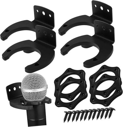 4 Set mikrofon duvar tutucu davul mikrofon tutucu karaoke Mikrofon duvar askı aparatı Kablosuz mikrofon aksesuarları kablosuz mikrofon için mikrofon tutucu mikrofon halkası ı