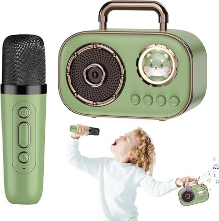 Karaoke Seti, Mikrofon Hoparlör - 2 Mikrofonlu Kablosuz Karaoke Makinesi | Ev Yemek Odası Restoran için Uzun Ömürlü Pil Şarj Edilebilir Ses Malzemeleri