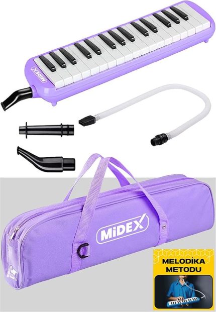 ML-32PU Mor Melodika Seti 32 Tuşlu METOD HEDİYE (Tuşlarda Nota Yazmaktadır)