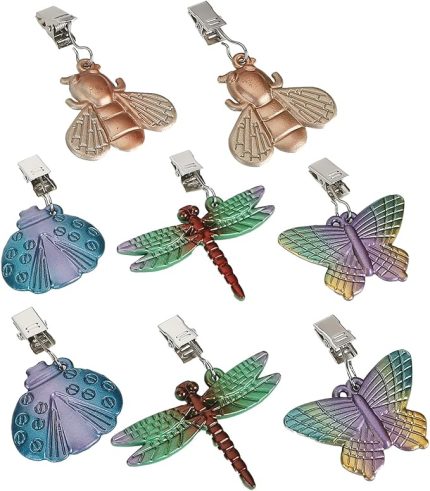 8 Paket Vintage Masa Örtüsü Ağırlık Klipsi, Ağır Perde Kelepçeleri, Metal Kelebek Masa Örtüsü Ağırlıkları, Piknik için Dekoratif Masa Örtüsü Tutucu Klipsleri(Renkli)