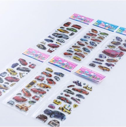 6 Adet Kabartmalı Yapışkan Sticker, Süper Arabalar