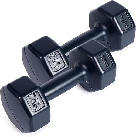 Sports Plastik Dambıl Seti, 2 kg x 2 Adet, Siyah, Çimento Dolgulu - Görsel 5