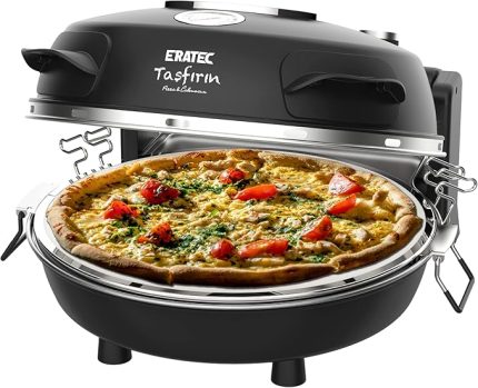 - Pizza fırını, SET-PM-27. 400°C'ye kadar sıcaklık, 5 pişirme kademesi, pizza 4 dakika hazır, aksesuarlar dahil: 32 cm ateşe dayanıklı taş plaka, XXL tava eklentisi, pizza küreği, pizza kesici.