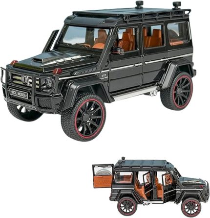 G Seri Arazi Aracı Die Cast Model Kutulu Buhar Atan Çek Bırak Full Fonksiyon Kapıları Açılan 1:22 Ölçek Model Araba Kutulu Koleksiyonluk Ürün (Siyah)