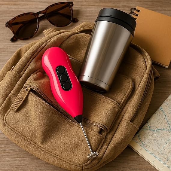 Pilli Kahve Köpürtücü – Mini Süt Köpük Yapıcı El Mikseri, Sessiz Çalışan, Taşınabilir Karıştırıcı, Latte, Cappuccino ve Sıcak İçecekler İçin (Renk Stok Durumuna Göre Gönderilir) - Görsel 5