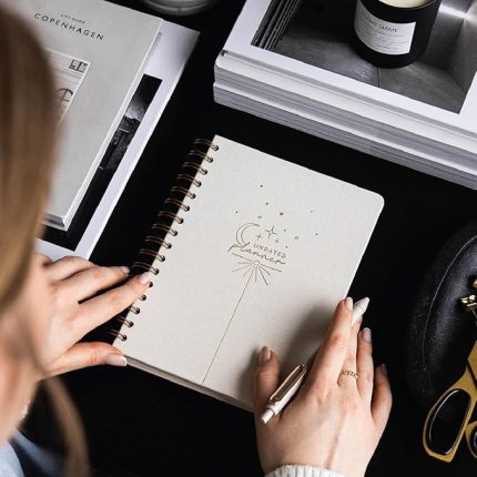 A5 Spiralli Keten Süresiz Planlayıcı Ajanda Krem