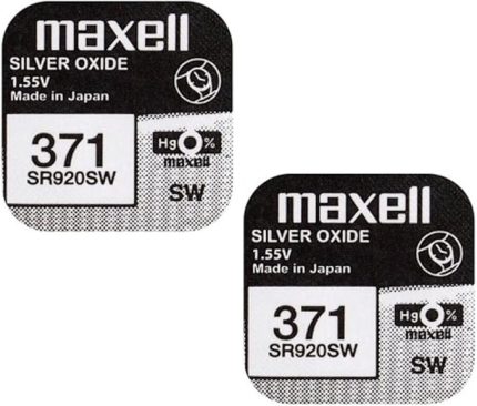 x Maxell 371 SR920SW gümüş oksit 0 Mercury saat pilleri, 2 adet