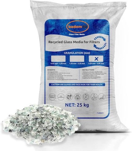 Cam Filtre Medyası 25 Kg Havuz Filitre Temizleme Cam Kumu 3.20-5.00 mm