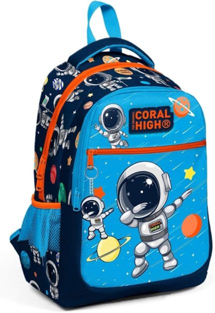 High Üç Gözlü Erkek Çocuk İlk ve Orta Okul Çantası - Lacivert Mavi Astronot