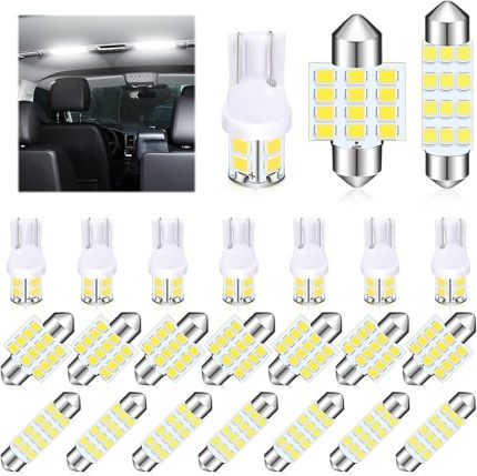 LED Araba Ampulleri, 24 Parça LED İç Yedek Ampuller, Süper Parlak Kubbe Işık Ampulleri, Arabalar için LED Ampuller Kiti, Araba İçleri Kubbe Harita Kapı Nezaket Plaka Işıkları (T10 31MM 42MM)