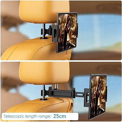 Araç İçi Koltuk Arkası Uzayan Başlıklı Tablet Telefon Tutucu Siyah-Kırmızı - AL2899 - Görsel 4