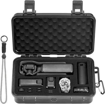 Cep 3 Kılıf, Su Geçirmez Sert Kılıf Taşınabilir Seyahat Taşıma Saklama Çantası DJI Osmo Pocket 3 Creator Combo Aksesuarları için (Geniş açılı filtreler, SD kartlar vb. saklayabilir), siyah, for