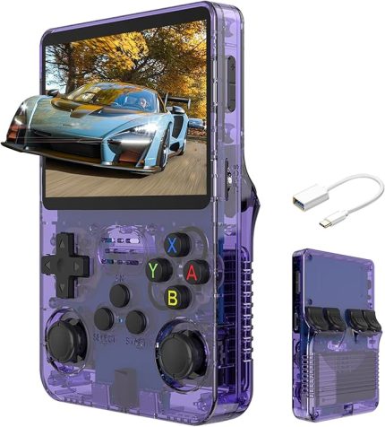 El Oyun Konsolu, 3,5 inç IPS Retro Video Oyun Konsolu (Mor)