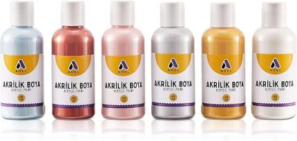 Akrilik Boya 60 ml x 6 Metalik Renkler