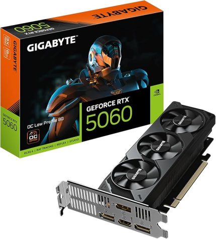GeForce RTX 5060 OC Low Profile 8G Grafik Kartı - 8GB GDDR7, 128bit, PCI-E 5.0, 2512 MHz Çekirdek Hızı, 3 x DisplayPort, 1 x HDMI, GV-N5060OC-8GL