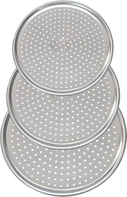 Home Paslanmaz Çelik Pizza Tepsisi,Delikli Lahmacun Ve Pizza Tavası,Fırın Tepisisi (32 Cm)
