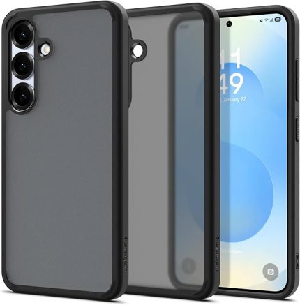 Galaxy S25 Plus ince Kılıf Ultra Hybrid Sararma Karşıtı DuraClear™ Hava Kanalı Teknolojisi™ Askeri Sınıf Koruma Frost Black Mat Kapak - ACS08986