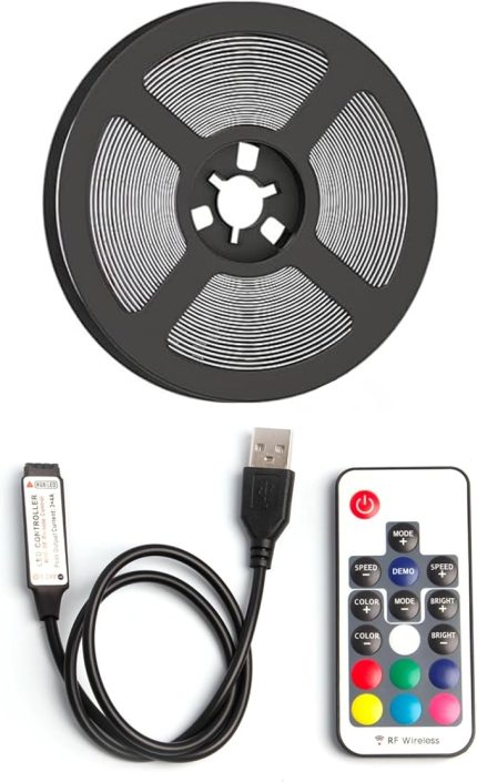 Arkası Animasyonlu RGB Şerit Led Seti Kumandalı 3 Metre - Cata - 5v Usb girişli